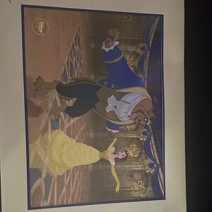 Disney Exclusive Lithograph with Gold and Blue Accents